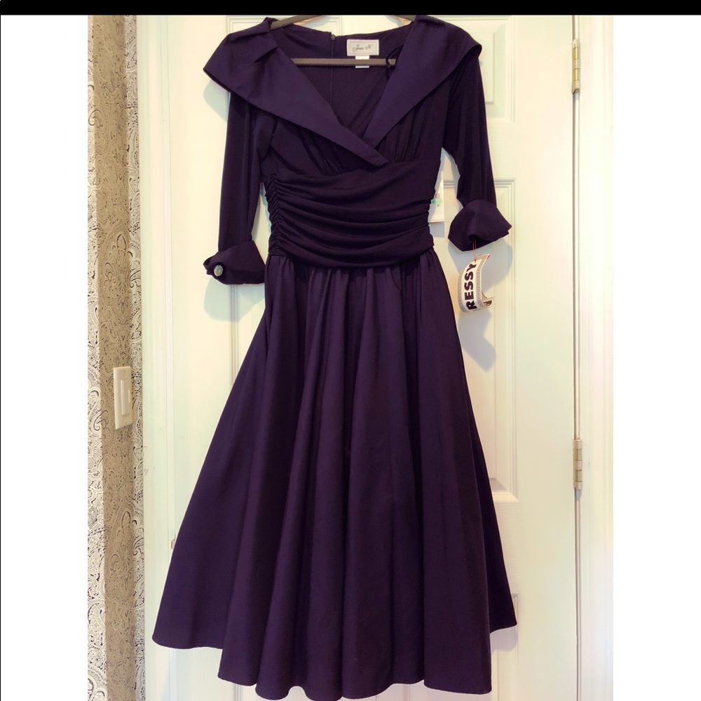 Designer navy blue formal dress size8